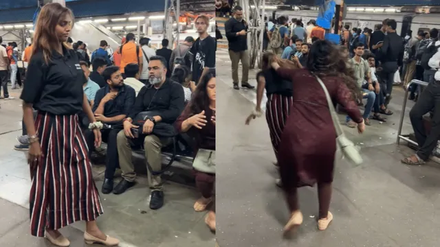 woman-dances-at-railway-station-jumps-on-friend-as-part-of-funny-skit-internet-demands-action-viral-video